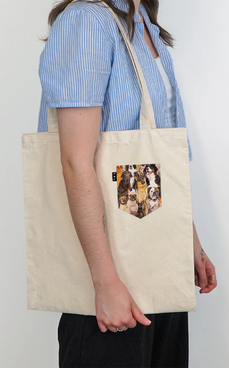 Tote Bag à poche Who let the dogs out – Image 4